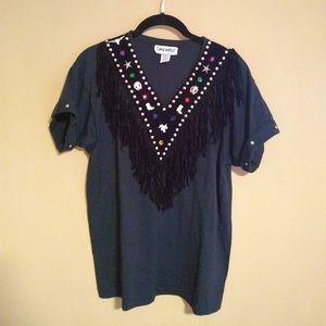 Vintage western fringe t shirt